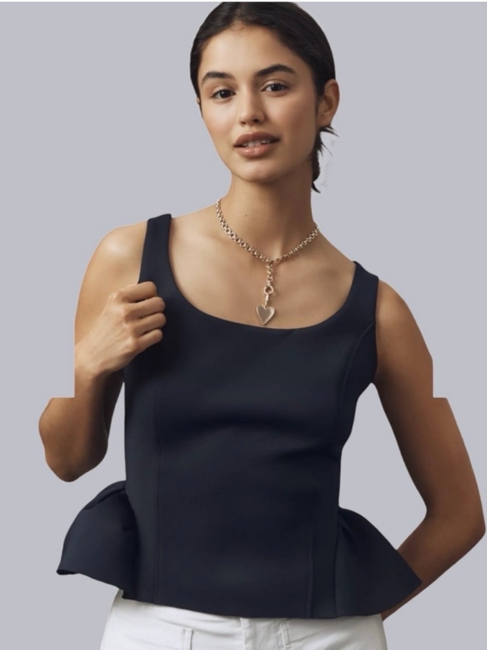 NWT MAEVE Scuba Peplum Tank Top